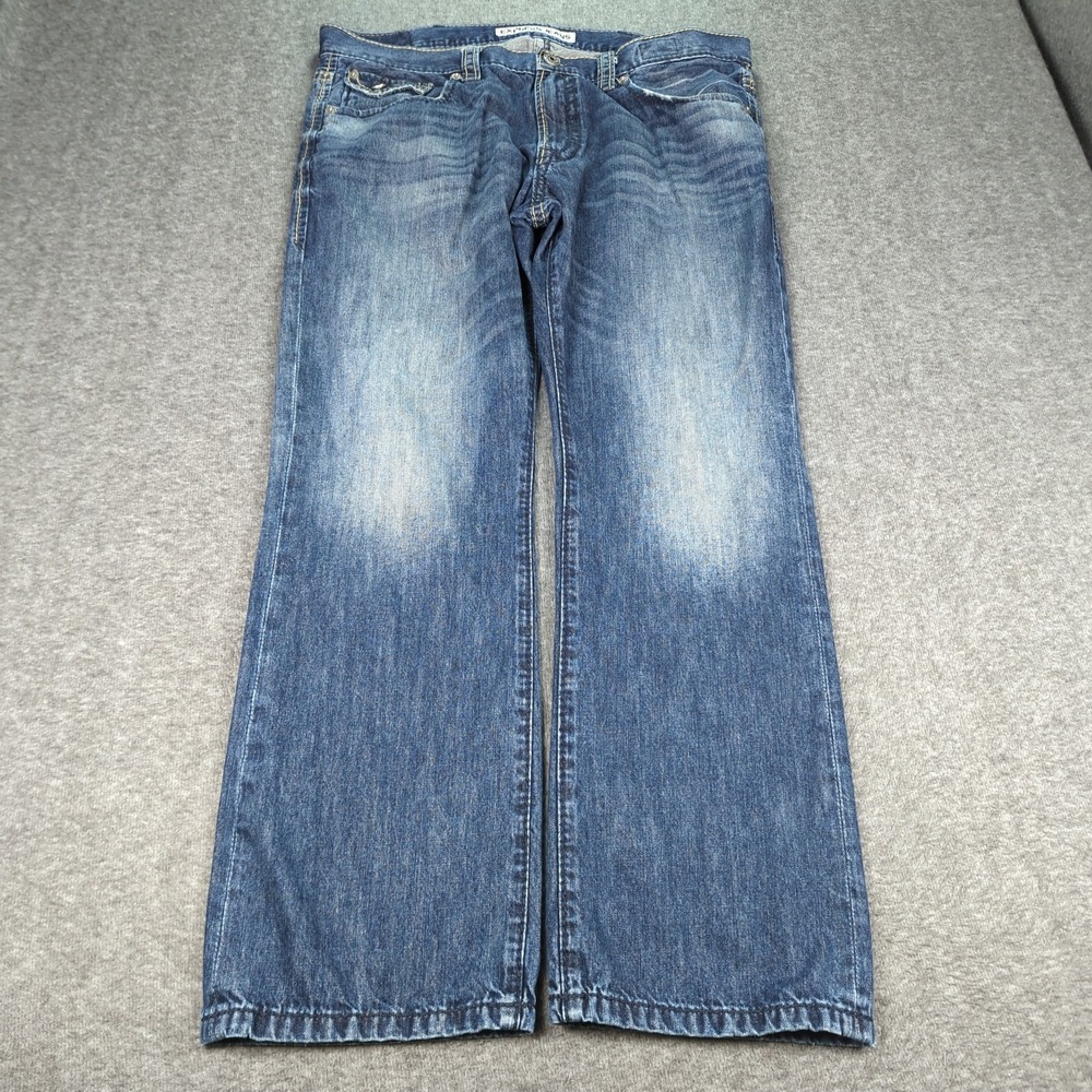 Express Jeans Mens 38x32 Blue Kinston Classic Boot Cut Faded Flap Pocket Casual